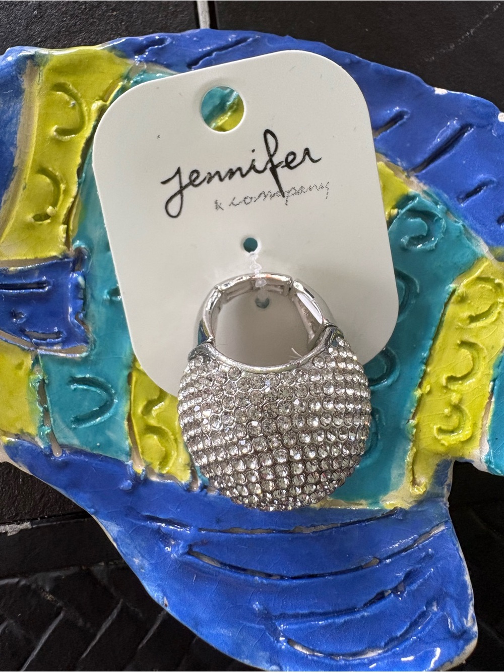 Jenni Silver Pave Crystal Hobo Ring